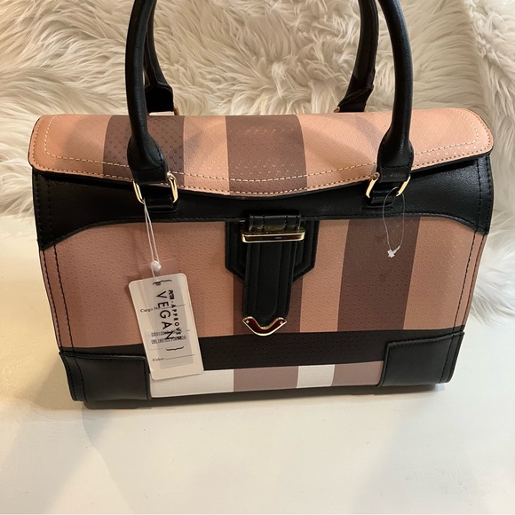 Vegan Leather The Doctor Style Plaid Handbag - Picture 3 of 12